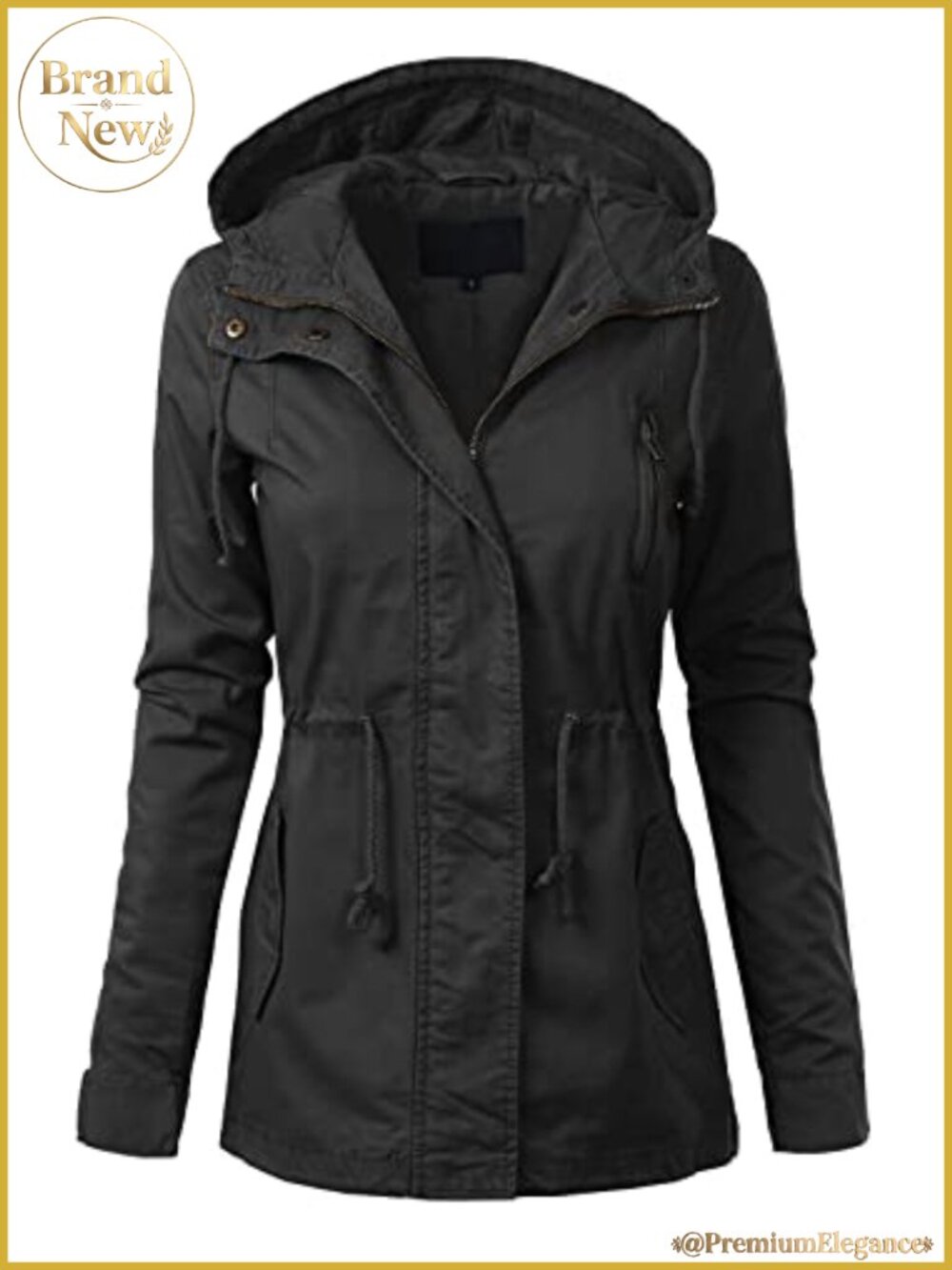 Women's Utility Anorak Jacket Lightweight Hooded Safari Coat